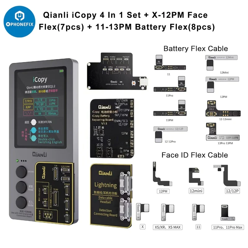 Qianli ICopy Plus 2.2 LCD Screen Ture Tone/Virbrator EEPROM Programmer Battery Testing Board for IPhone11-14 Pro Max Repair Tool