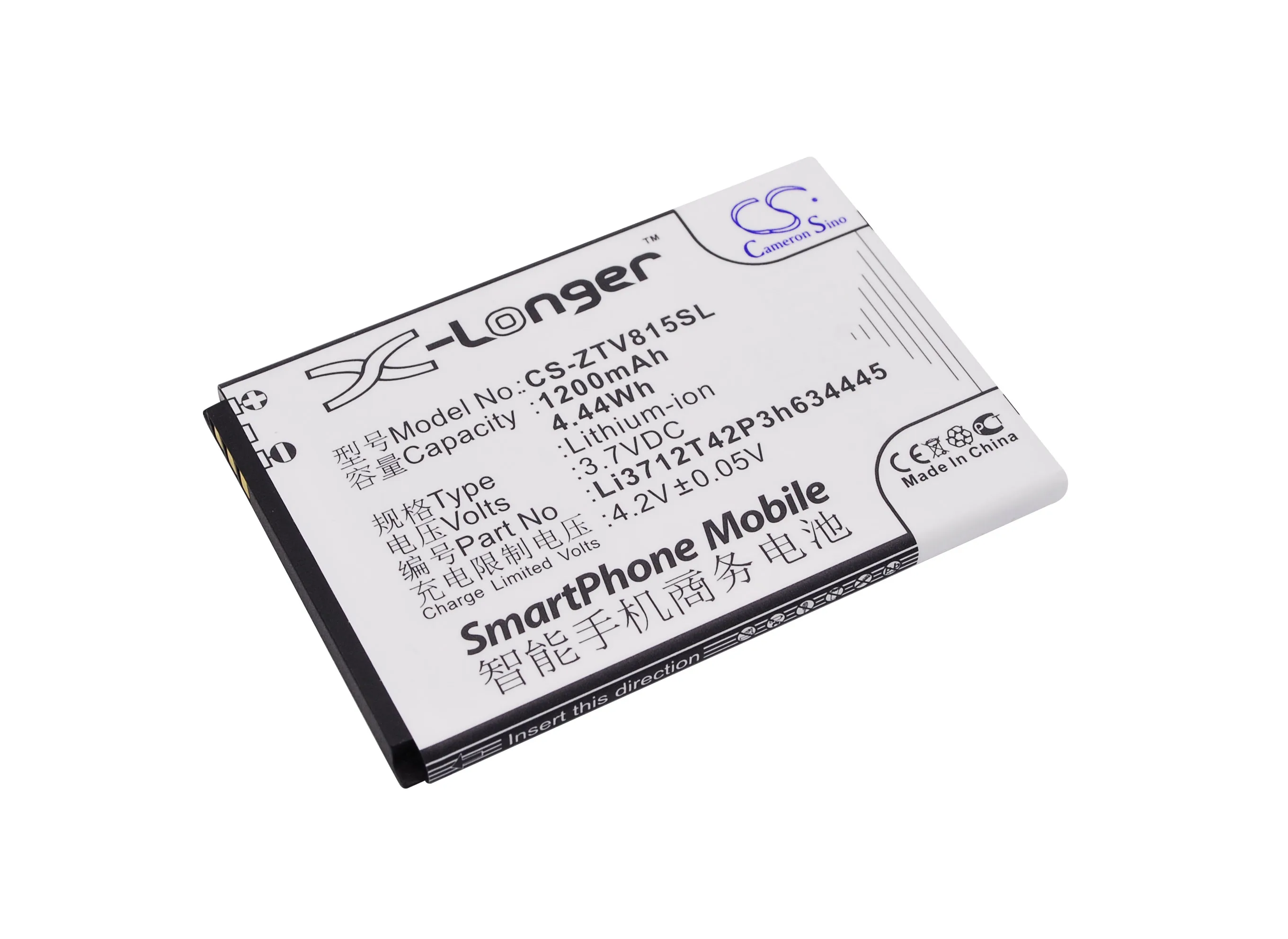 

Li-ion Mobile, SmartPhone Battery for ZTE,Amazing,3.7v,1200mAh,A4C,Blade C320,V815W,Li3712T42P3h634445