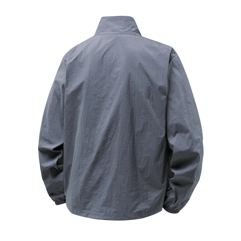 New Stand-Up Collar Sun Protection Clothing for Men, Trendy Summer Quick-Drying Sports Thin Loose Jackets for Men, Casual Skin C