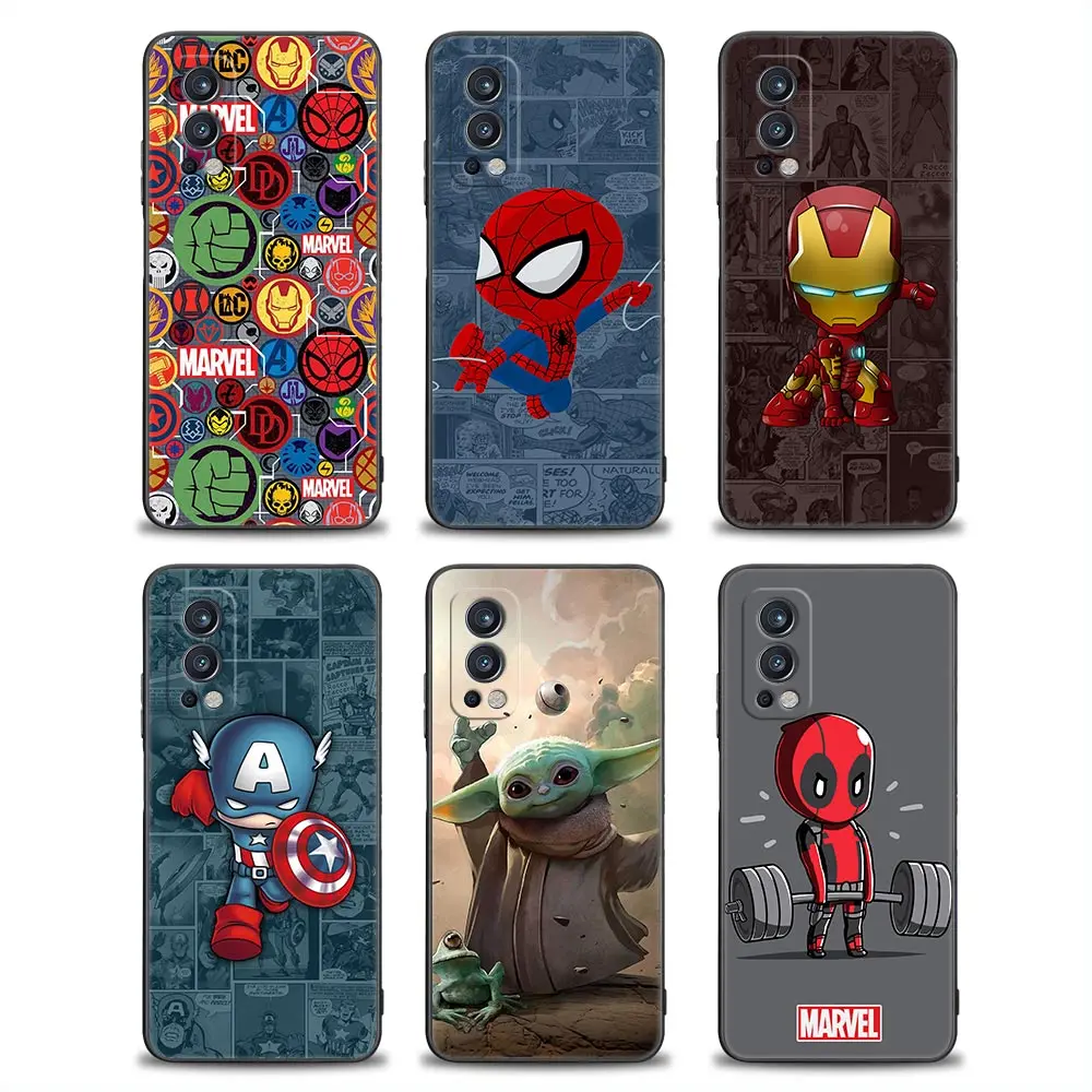 Cartoon Marvel Comics Spiderman Silicone Phone Case For Oneplus 10 9 8 7 T Pro 8T Back Cover One Plus Nord 2 5G CE Ace 2v Funda