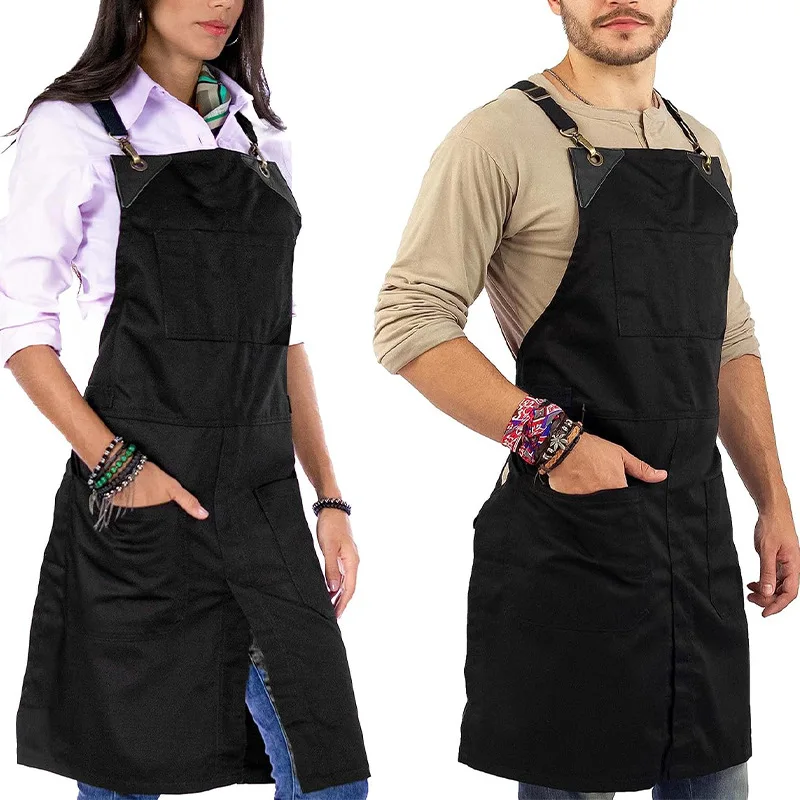 Unisex Personalized Logo Canvas Apron Ideal For Coffee Shops Barber Shops Commercial Kitchen And Home Cooking