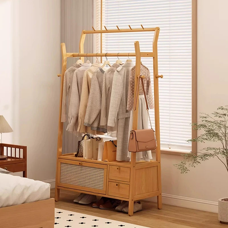 Standing Wooden Design Coat Rack Multi Purpose Clothes Hanging Coat Rack Nordic Style Shelf Perchero De Ropa Cabinet Furniture