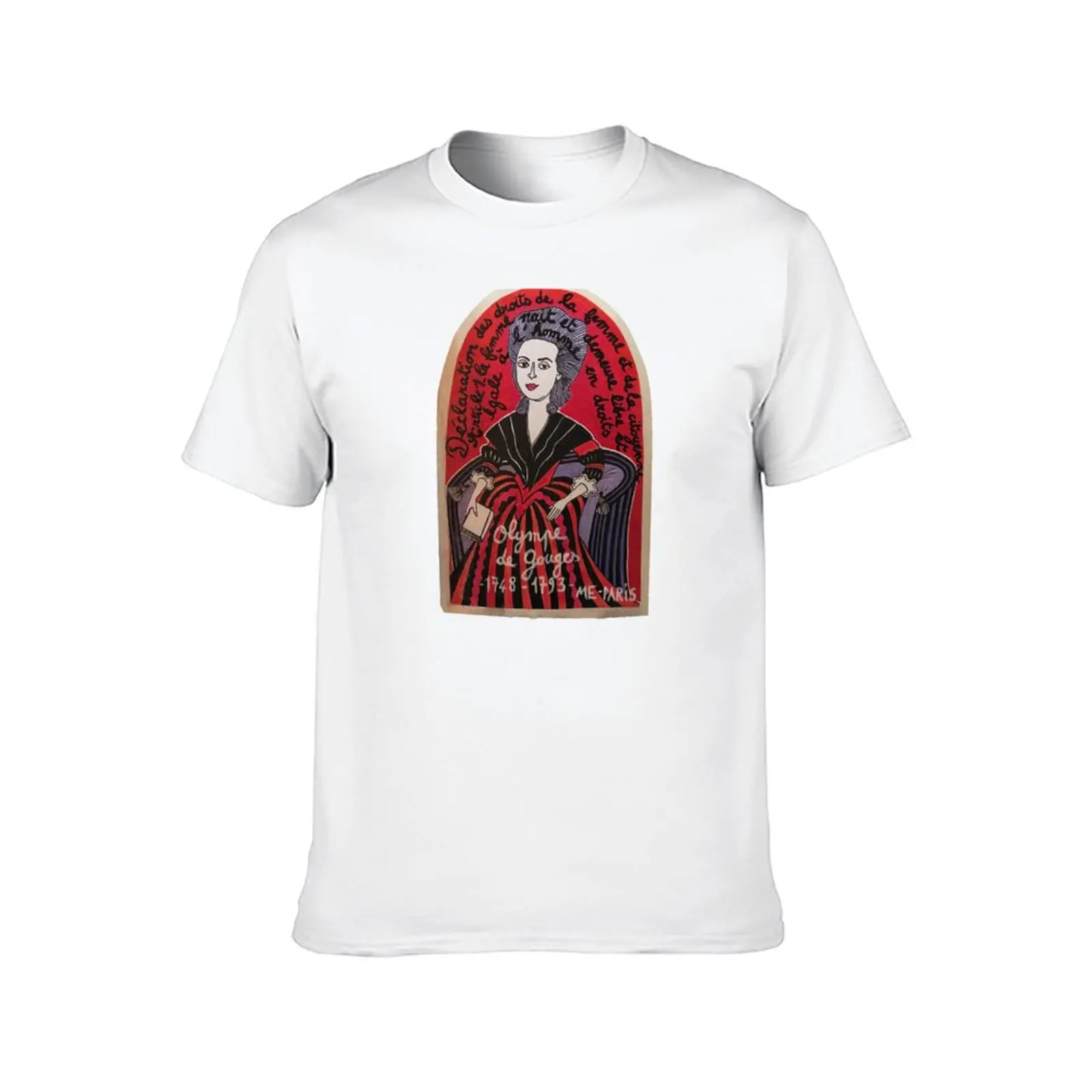 Olympe de Gouges street art T-Shirt summer top blue archive cotton man t-shirts mens graphic t-shirts anime