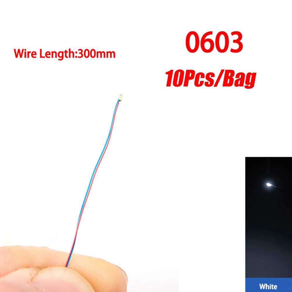 10 Teile/los Modell 0402 0603 SMD LED Wired Chip Micro Led Vorgelötete Lampe Eisenbahn Modell 30 cm 3 V DIY Modell Kit Für Gundam Szenen