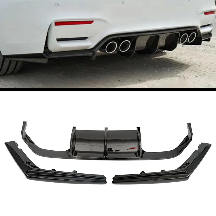 High-Quality V Style gloss black Rear bumper Diffuser For  M3 M4 F80 F82 2014-ON Rear used car Bumperscustom