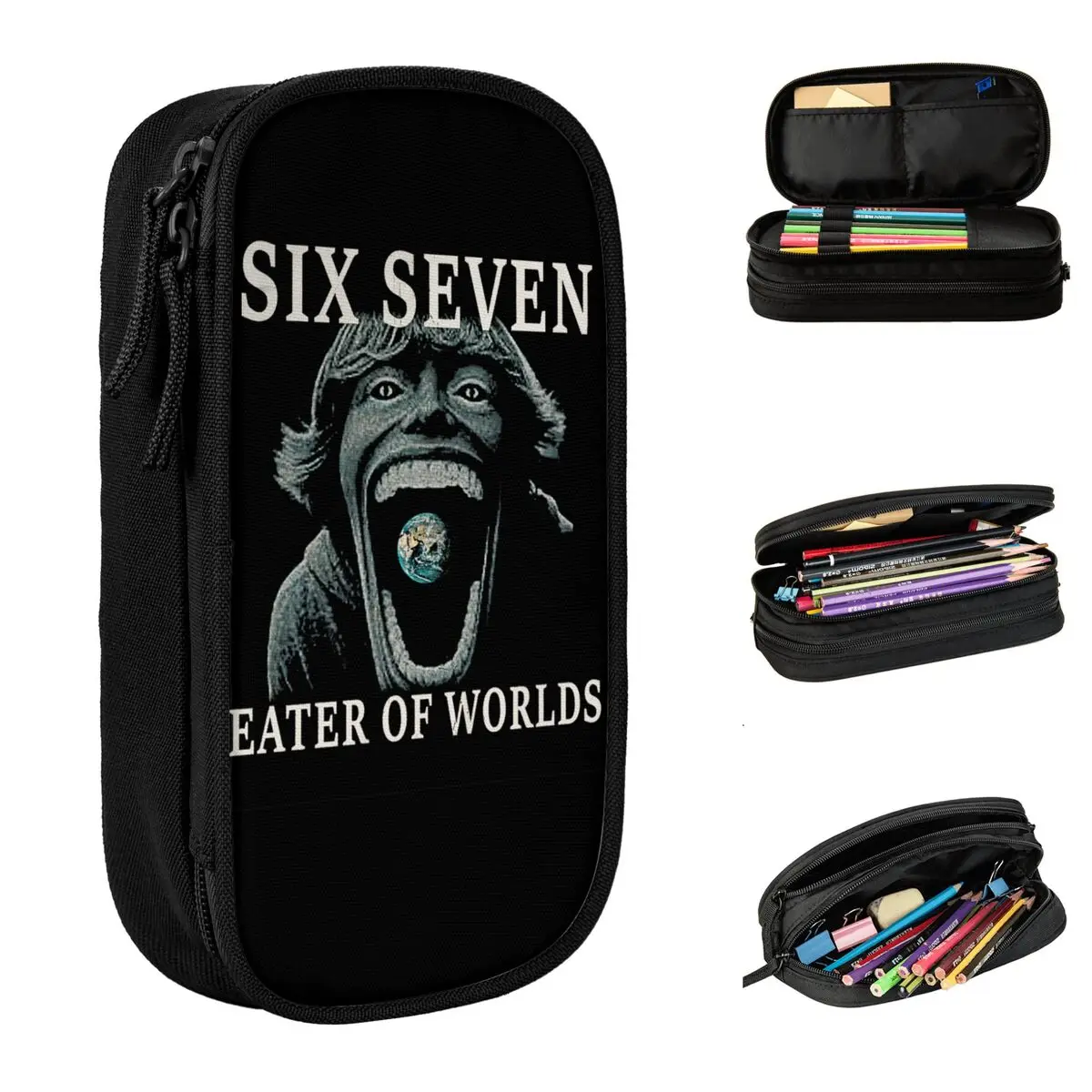 Six Seven 6 7 Meme Funny 67 Pencil Cases Pencilcases Pen for Student Big Capacity Bag Students School Gift Stationery