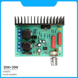30W Audio Versterker LM1876 2.0 Kanalen Stereo Hifi Versterkers Board Met JRC4558 Op-Amp