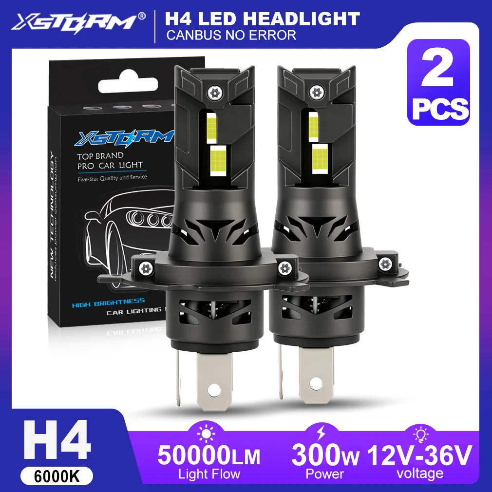 

XSTORM H4 LED Light Canbus H7 H11 9005 9006 LED Headlights 50000 LM 300W Car Light Bulb High/Low Beam Turbo Lamp 6000k 12V 36V