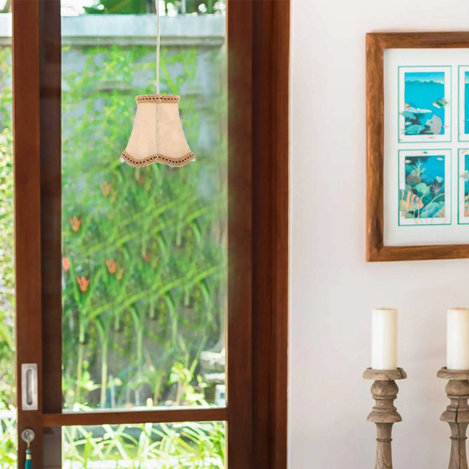 

Cloth Lampshade Chandelier 027 Durable Stylish Bedroom Lighting Dust Proof Warm Light Cloth Table Shade Household