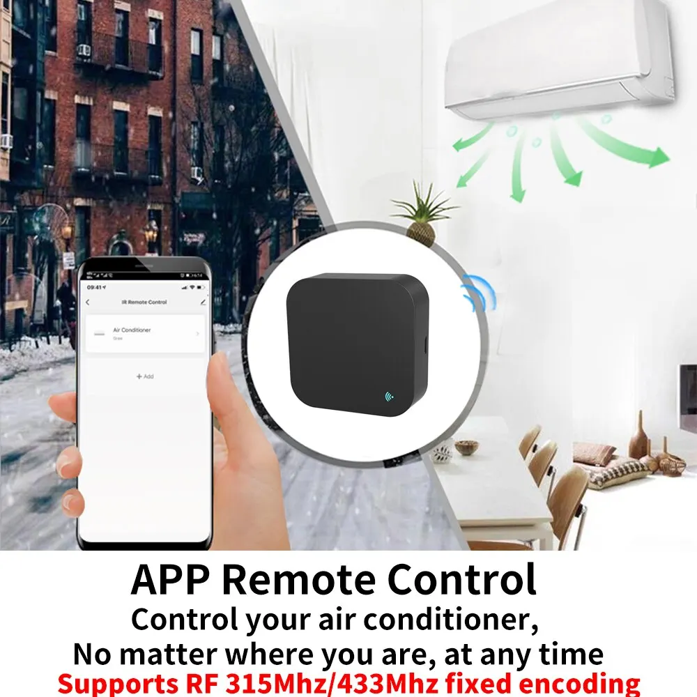 Tuya Wifi Rf Ir Afstandsbediening 433Mhz/315Mhz Voor Smart Home Via Smartlife Voor Airconditioner Alle Tv-Ondersteuning Alexa,Google Home