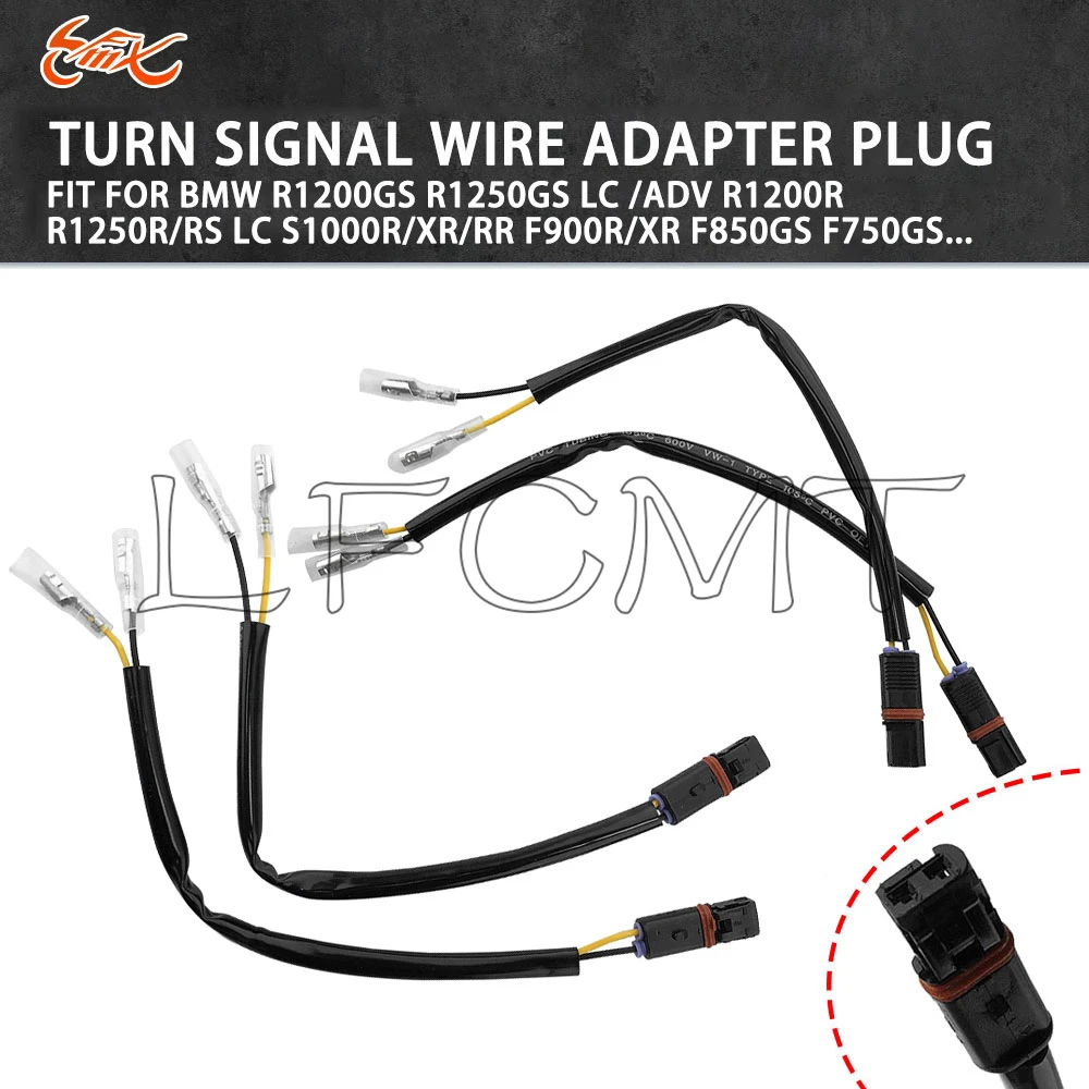 

Turn Signal Wiring Harness Connector Adapter Plug Fit for BMW R1200GS R1250GS R1200 1250 GS ADV R1200R R1250R/RS LC S1000R/XR/RR