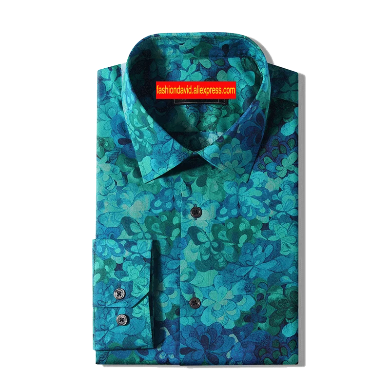 

Custom Tailor Made Men Bespoke Shirts Business Formal Wedding Casual Ware Blouse Floral Cotton Dress Designer Emerald Bay Print