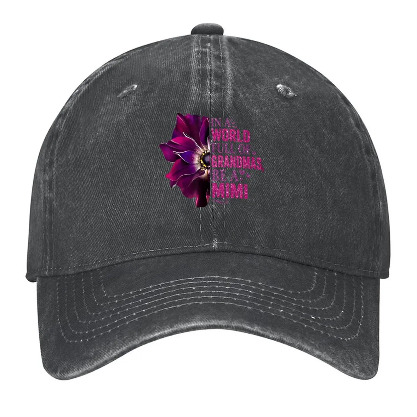 

In A World Full Of Grandmas Be A Meme Cute Floral Mimi Family Gift Baseball Cap Anime dad hat hiking hat New In Hat Women Men's