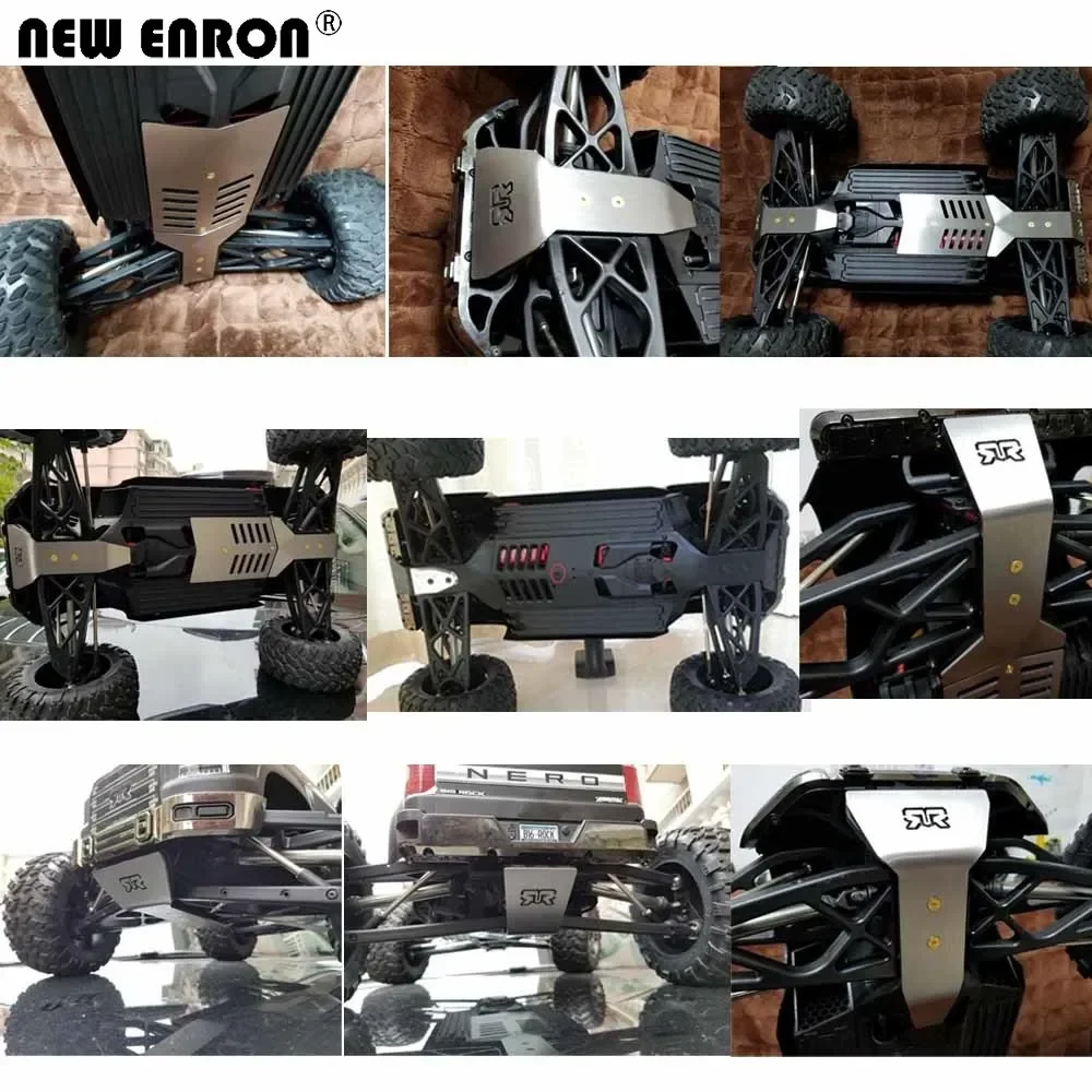 Stainless Steel Armor Chassis Guard Protector Skid Plate for RC Arrma AR106017 NERO 6S BIG ROCK BLX DIFF BRAIN 1/8 MONSTER TRUCK