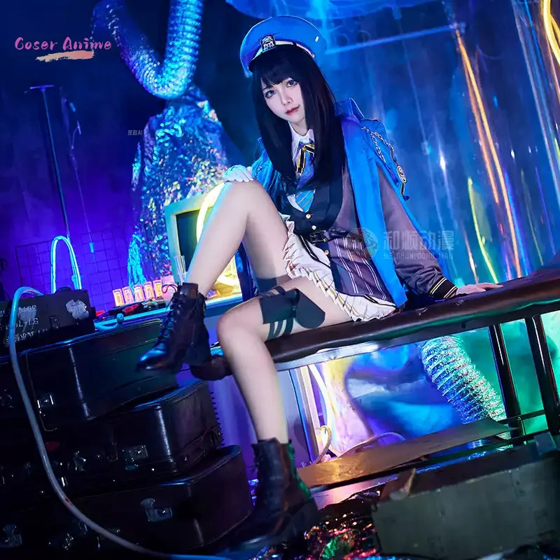 Juego NIKKE, traje de marinero azul diésel de la diosa de la victoria, vestido encantador, uniforme, disfraz de Cosplay, trajes de fiesta de Halloween para mujer