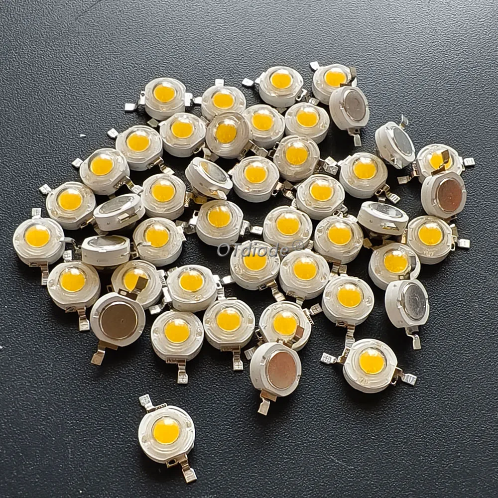 100pcs 1W 3W LED High Power Chips Super Brightness Deep Red 660nm Royal Blue 445nm Pink Full Spectrum White Yellow Light Source