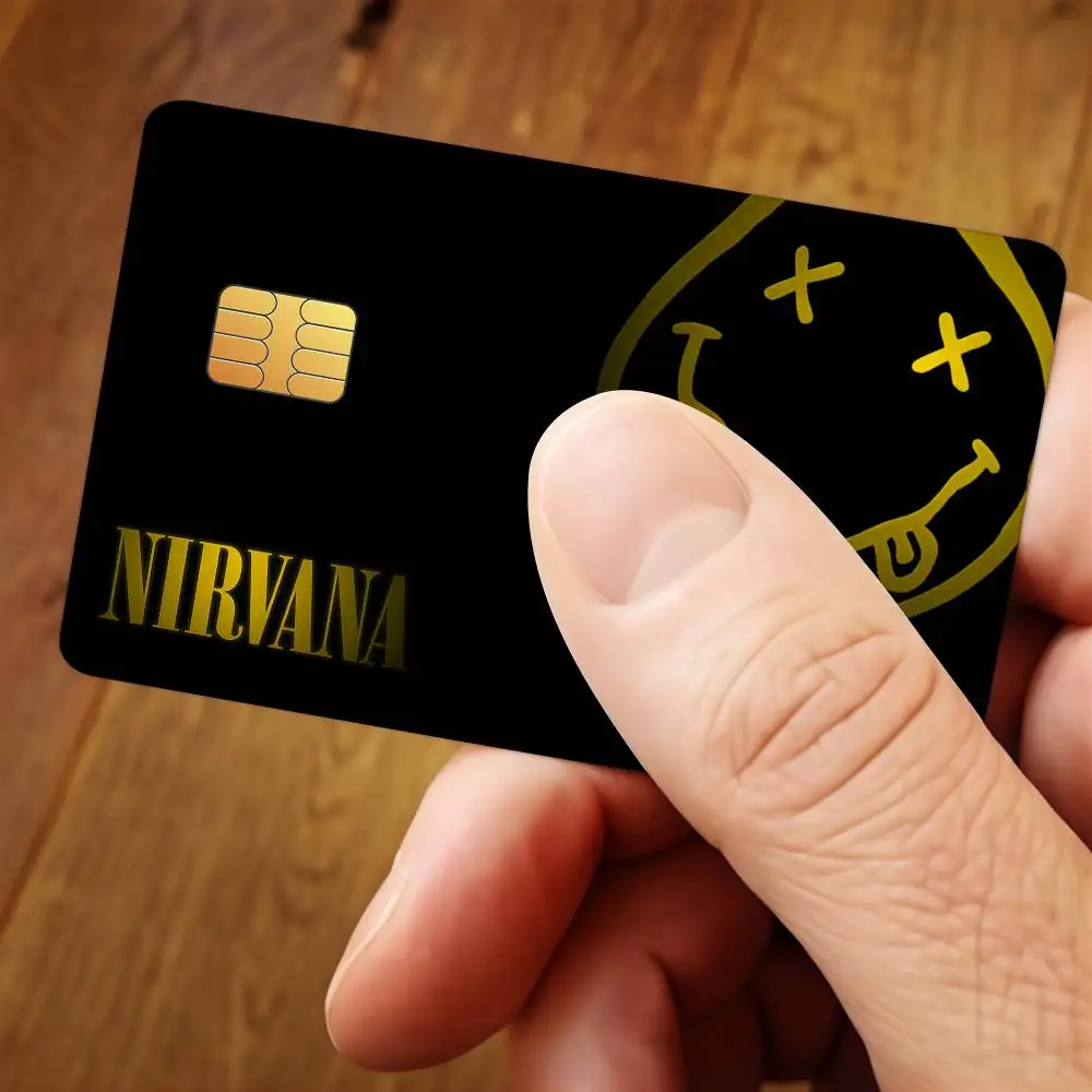 Band N-Nirvana-S Cool Credit Card Public Transportation Cards Protective Sticker Waterproof Card Face Decoration 4PCS
