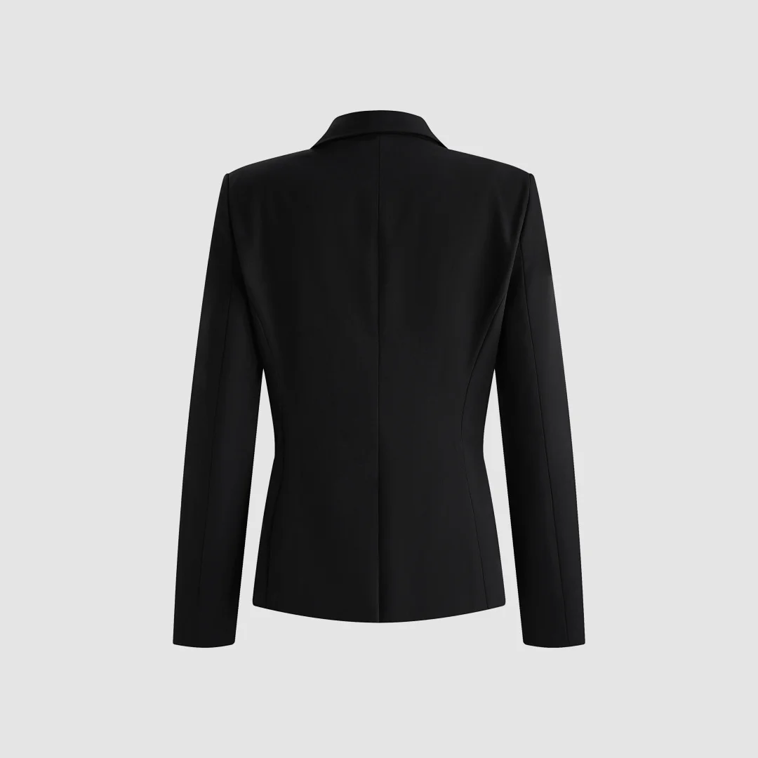 2026 Siren-Style Slim-Fit Blazer – Sharp Lapel & Tailored Waist in Black & Ivory for Office & Evening Glamour