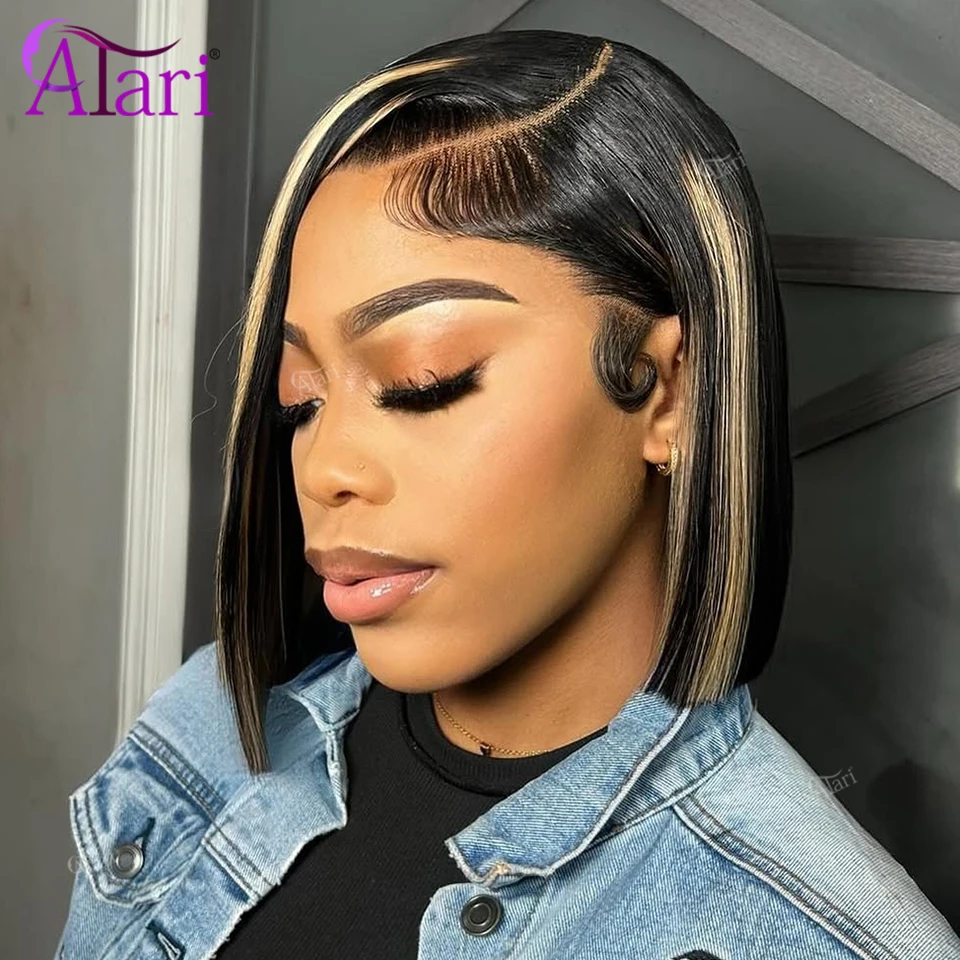 Balayage 27 Gerade Bob Echthaa – Pre Parted 13X4 Lace Front Bob Wig Bewertung und Preis