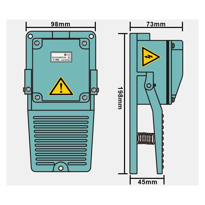 SYF-402  Nstantaneous  Electric Pedal Switch 220V 10A Waterproof Metal SPDT CNC Pedal Switch Industrial Machinery