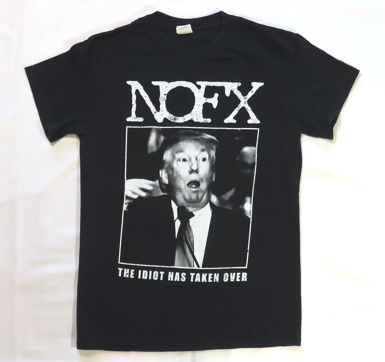 Camiseta NOFX Punk Band Fat Mike The Idiot Logo mangas compridas ou curtas
