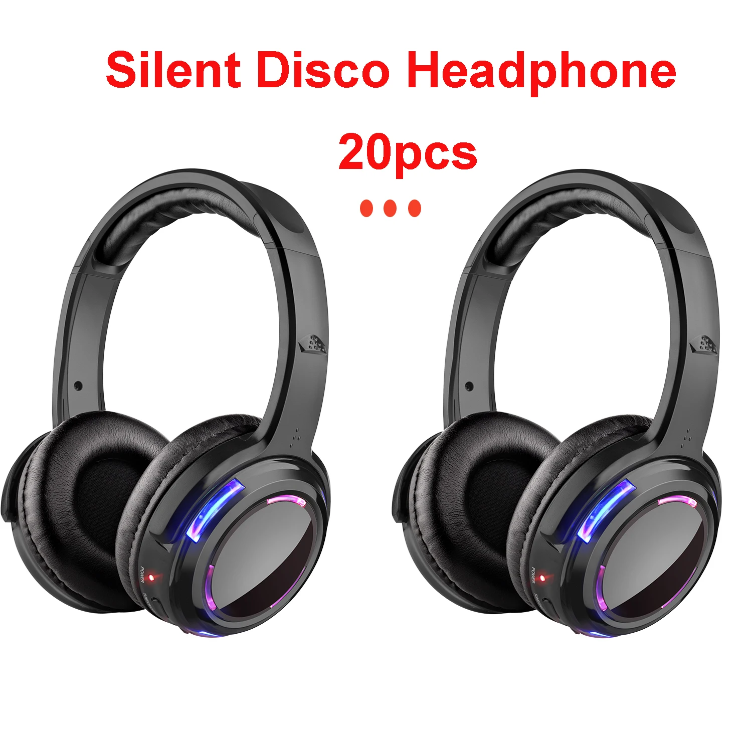 

RF Silent Disco Headphones Only-20pcs LED Rechargeable Wireless Receivers for Quiet Events,Party,Meeting,Yoga and So on