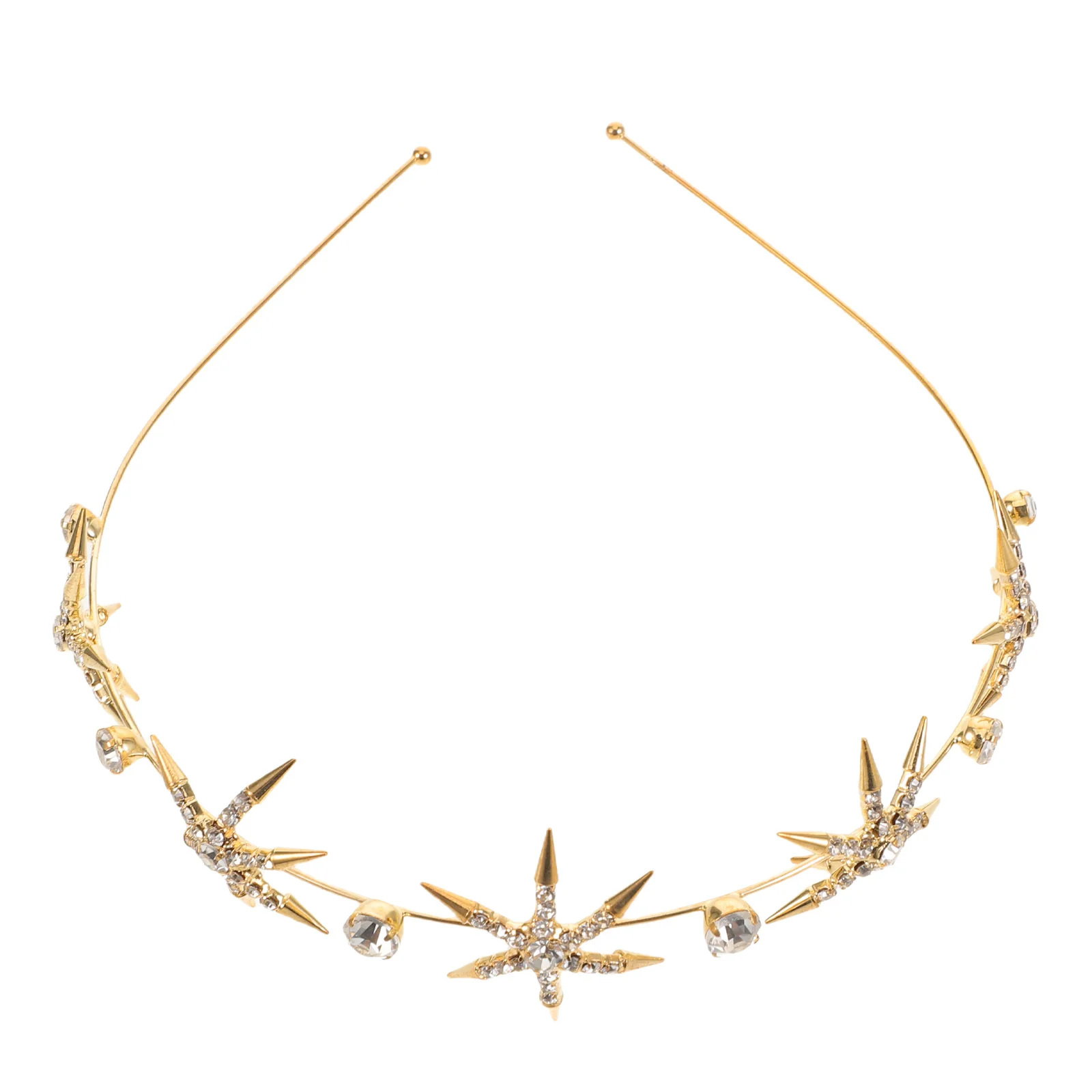 

Star Bridal Headpiece Golden Rhinestone Hairband Elegant Five-Pointed Star Hair Clip Wedding Bride Hair Jewelry Party Formal