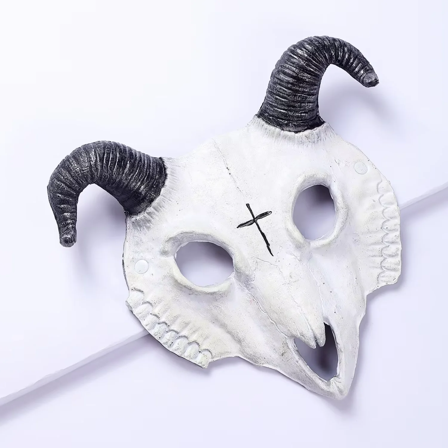 Hot Selling Halloween Cosplay Accessory Carnival Props PU Foaming Soft Horned Devil Goat Mask