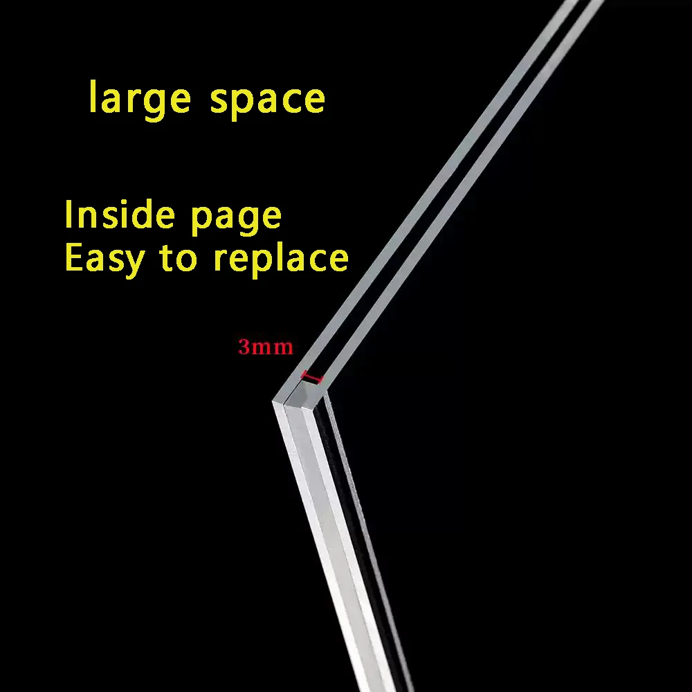 2pcs A4 A5 A6 Acrylic Card Slot Wall Mount Sign Holder Transparent Plastic For Office, Home, Store, Restaurant