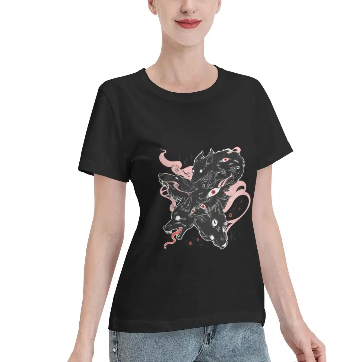Reliable Item Wild Wolves With Many Eyes Boxy Women's T-shirt Night Out Classic Solid Tee