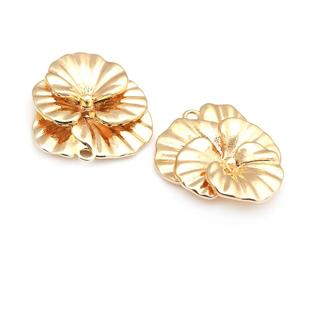 18K Gold สีทองเหลือง 3D ดอกไม้ Charms จี้คุณภาพสูงสร้อยคอต่างหูอุปกรณ์เสริม Rosediy เว็บไซต์อย่างเป็นทางการ