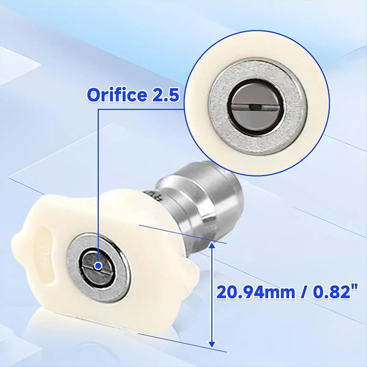 Reliable- Pressure Washer Tips, 40 Degree White Power Washer Nozzle Tips 7 Pack with Nozzle Holder, 1/4 Inch Quick Connect