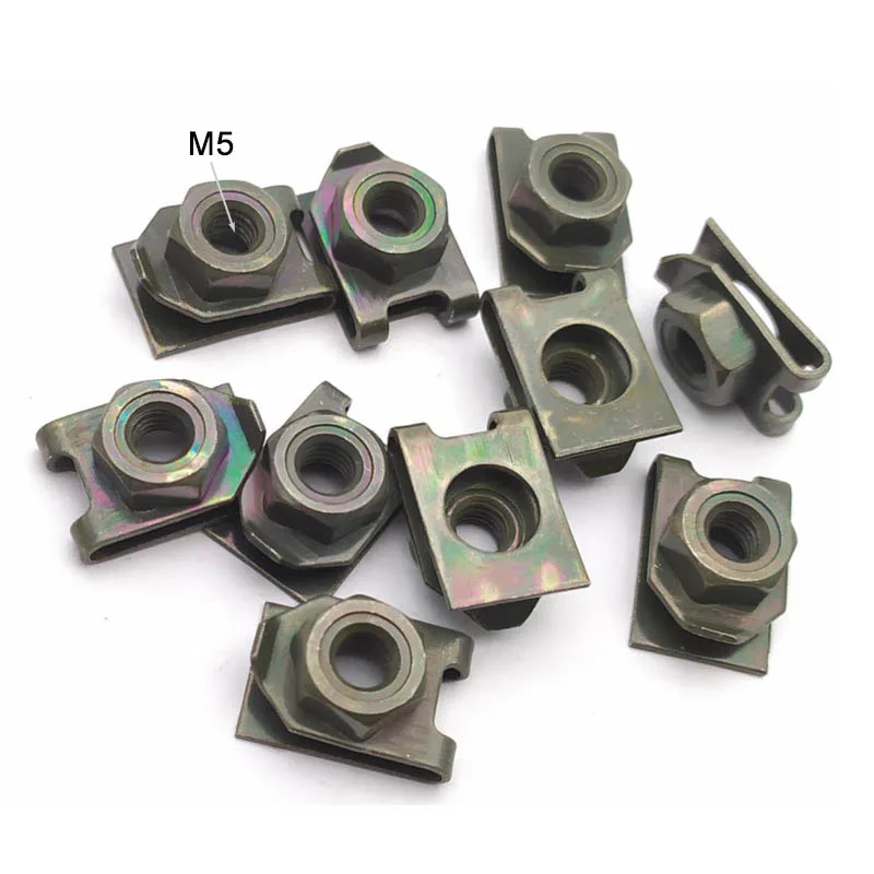 10pcs Car Motorcycle Scooter ATV Moped E-bike Plastic Cover Metal Retainer 6mm U-Type Clips M6 M5 M4