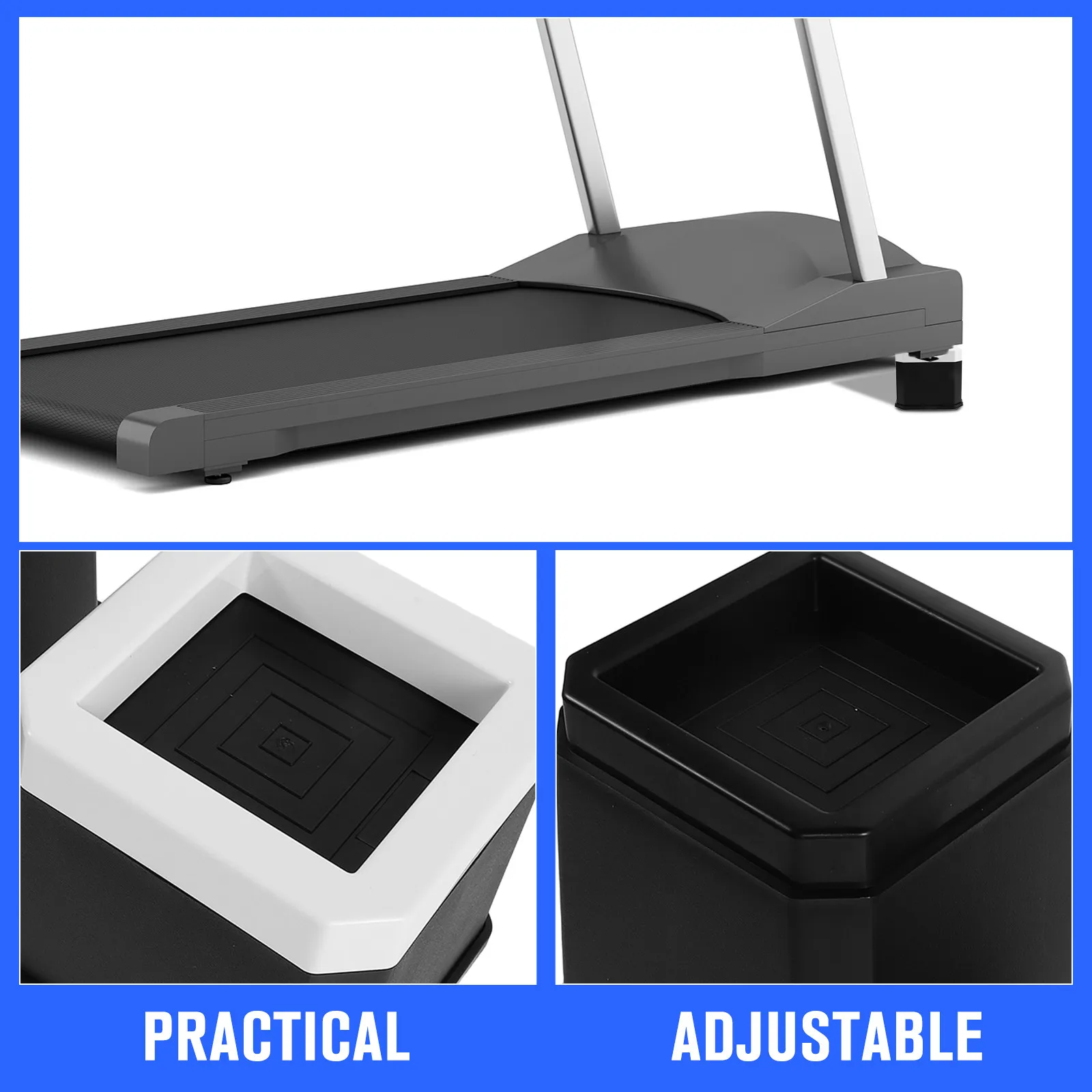 2Pcs Treadmill Height Riser Blocks Adjustable Incline Pads Heavy Duty Anti Slip Foot Riser Furniture Leveling Blocks for Home view 4