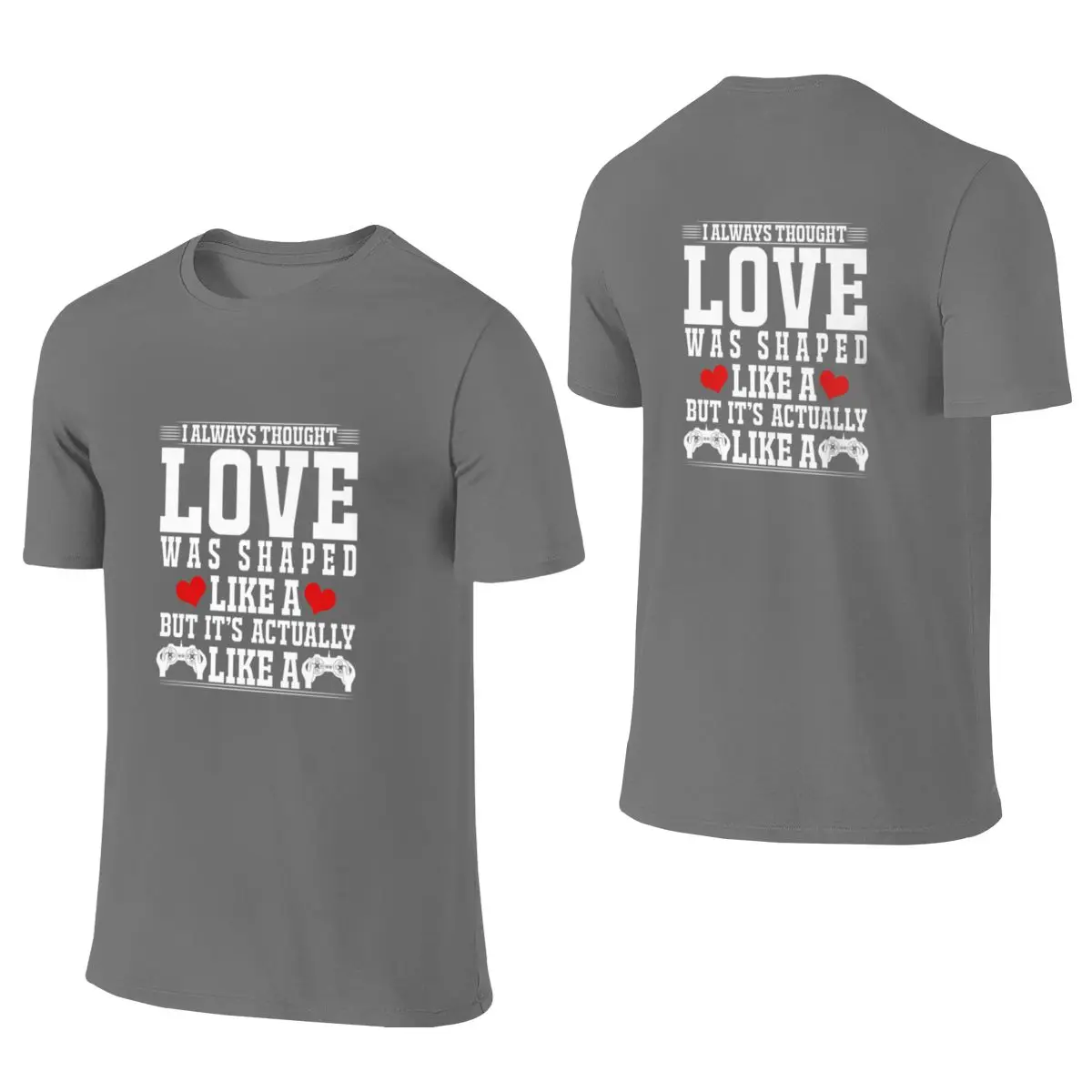 Love Is Shaped Like A Video Game Controller Campus Style Reversible T-shirt High-End Minimalism Solid Colors Tees