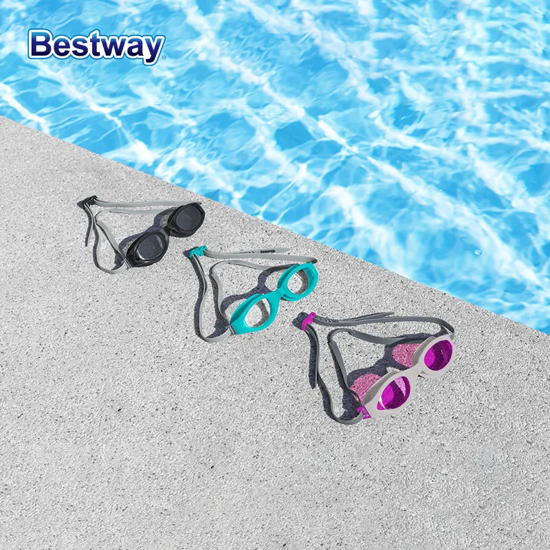

Набор из 3 предметов Bestway 21095: очки для плавания, устойчивые к УФ-излучению, с регулируемым силиконовым ремешком, прозрачные, без запотевания.