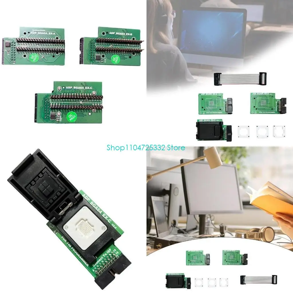 

P5EA 3 в 1 BGA64 IC -тестовый адаптер для эффективного программирования чипов T48, функций