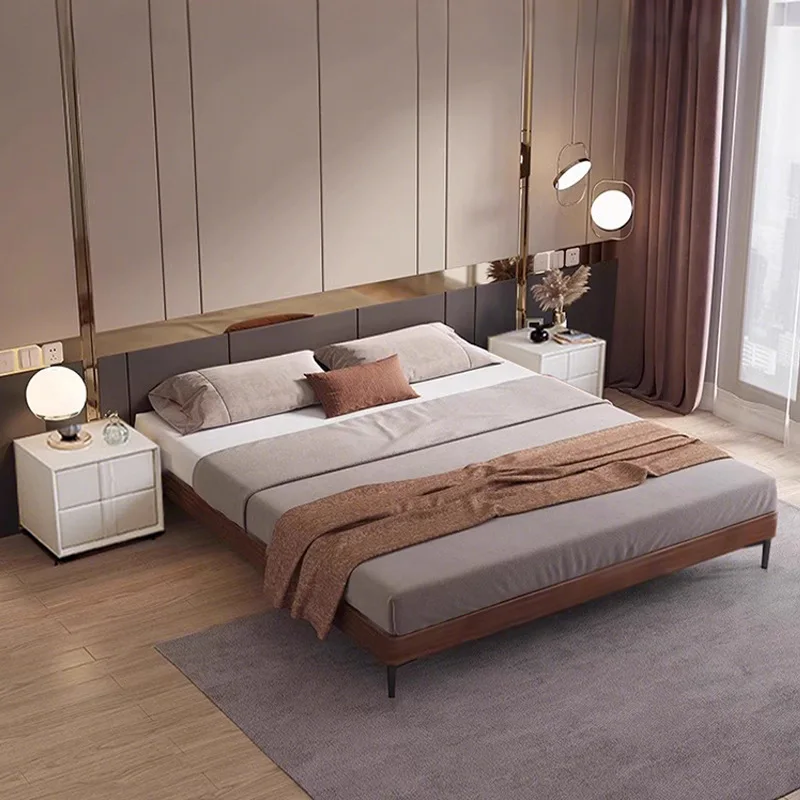 Solid wood bed without bedside 1.5 meters mortise and tenon structure household master bedroom 1.8 meters bed