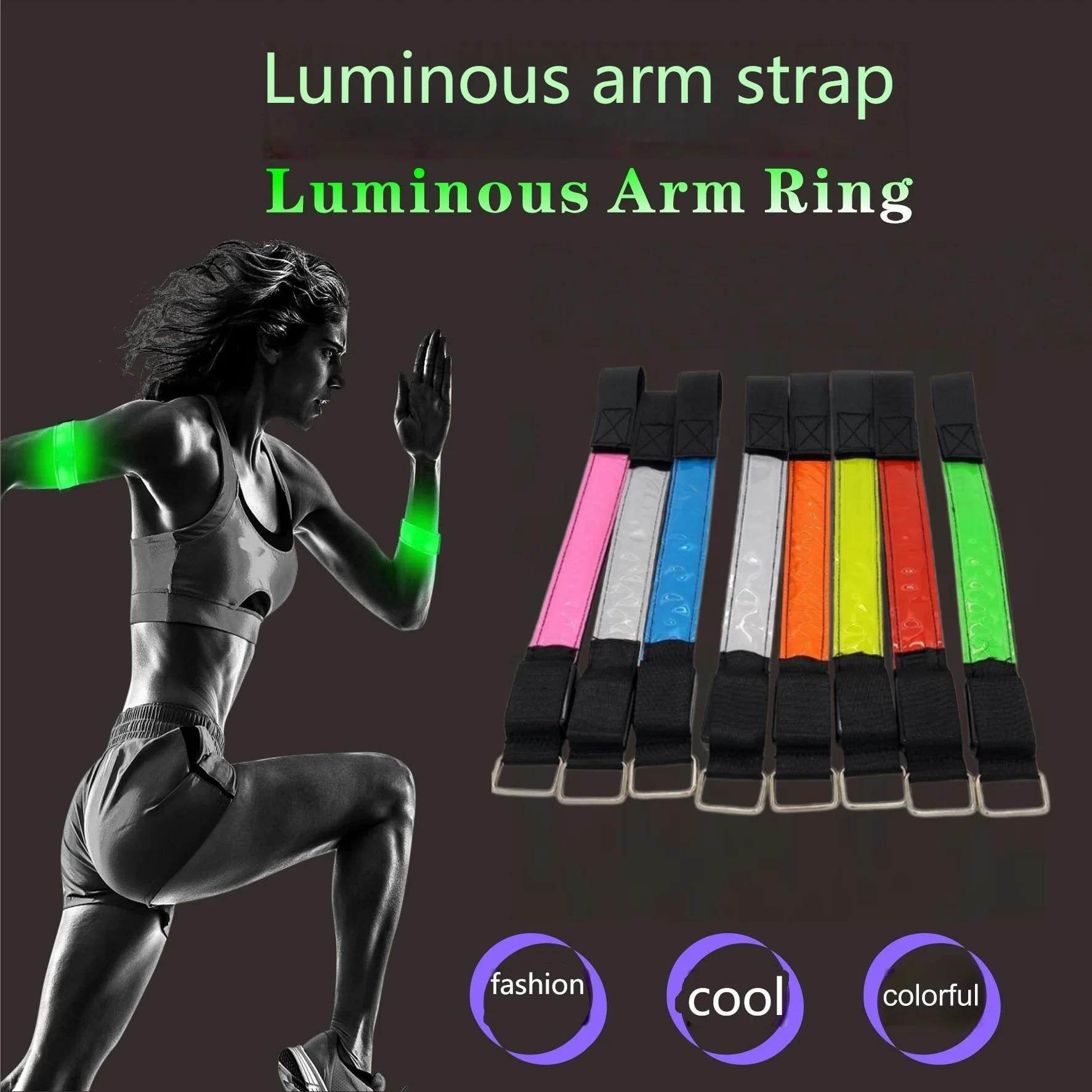 

LED Reflective Safety Armband Night Running Cycling Luminous Warning Band Outdoor Sports Safety Wristband for Joggers Bikers