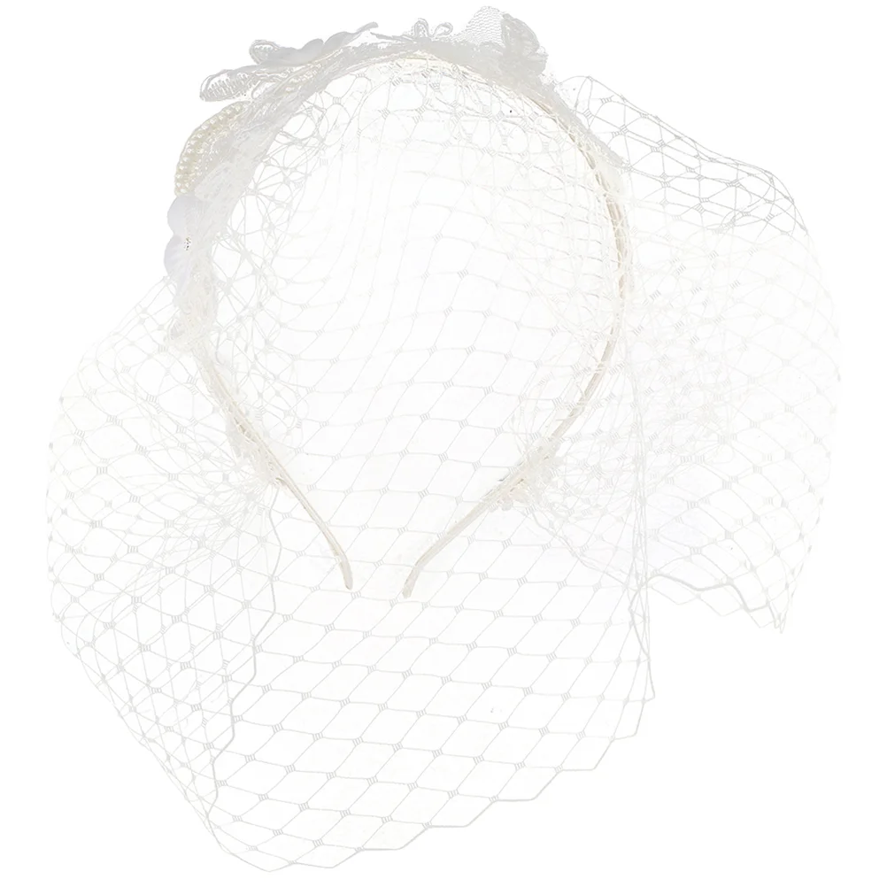 Mesh Lace Headband Fascinator Hats for Women Tea Party Makeup Fascinators Veil Tiara Fashionable Dressy