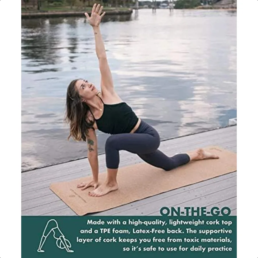 Sweat Proof Durable Cork Yoga Mat Thick Non Slip Exercise Mat for Home Workout