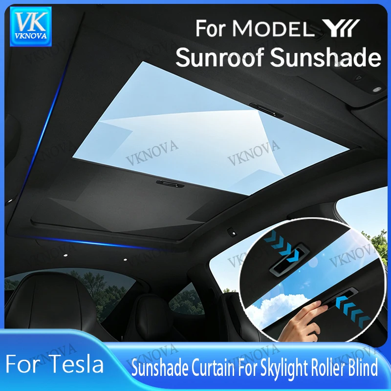 For For Tesla ModelYL Launch 2026 New Retratable Sunshade Roof Shade Scroll Original Sun Visor ModelYL Pleated Sunscreen Car Curtain - Aliexpress Deal