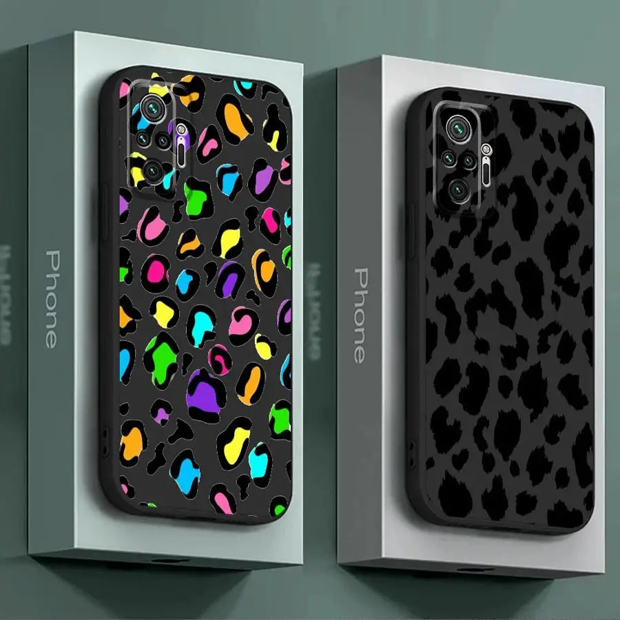 Fashion Sexy Leopard Pattern Cover Phone Case for Redmi Note 11 Pro 9 8 7 10S 12S 9S 11S 10 Pro 12 9T 8T 10 13 TPU Soft Shell