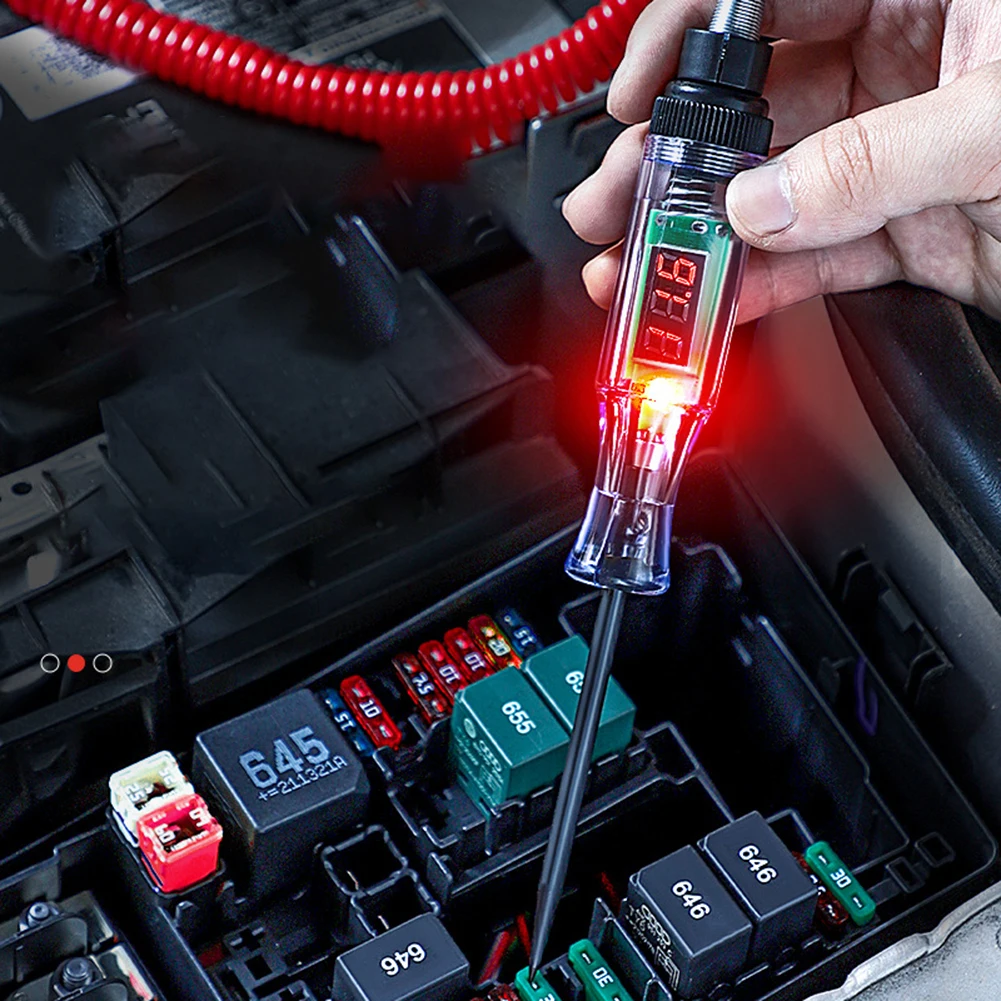 Battery Voltage Tester LED Voltage Display Electrical Troubleshooting Black Multiple Use Cases Quick Detection