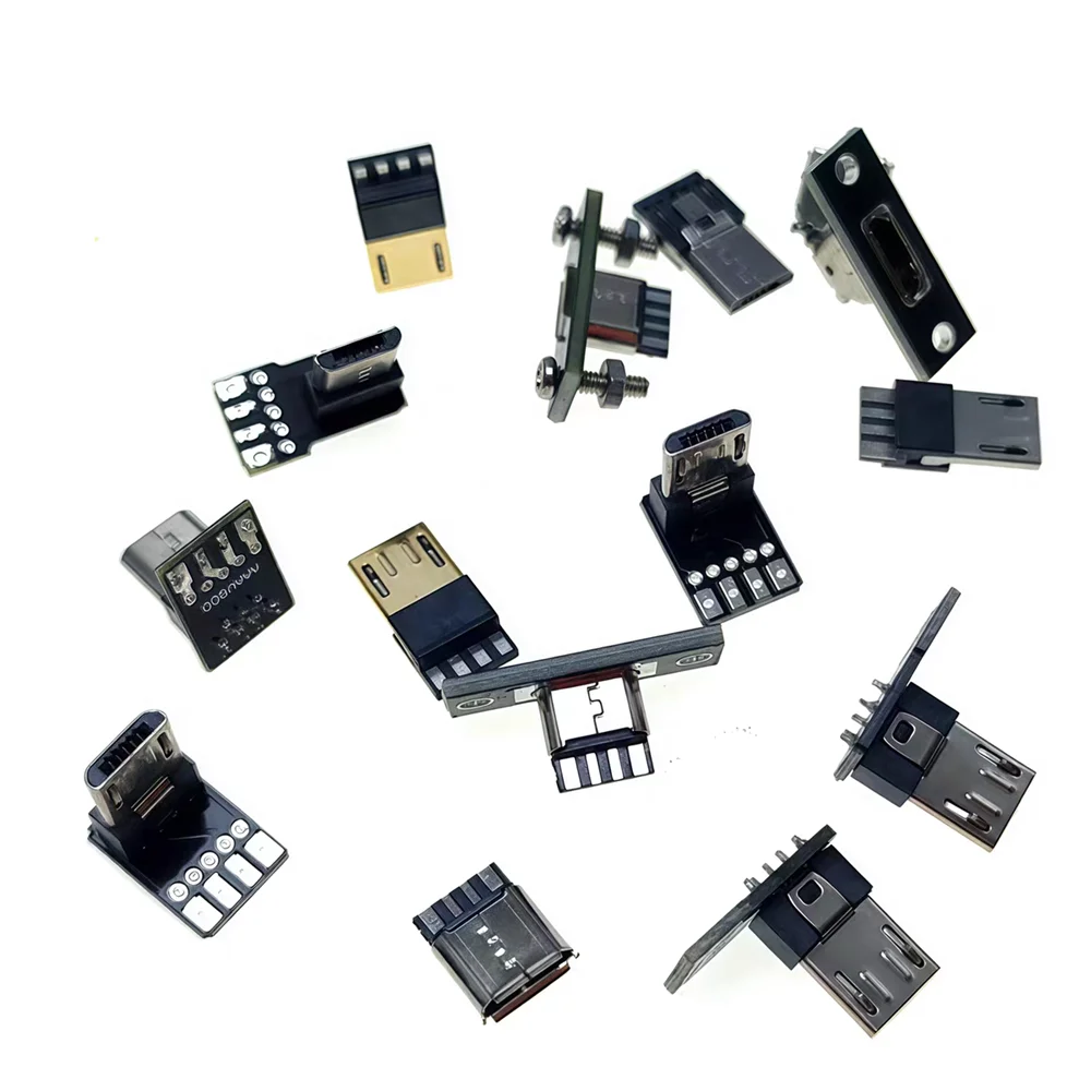 

5P socket female connector USB board micro male female head vertical micro male head adapter board USB male interface