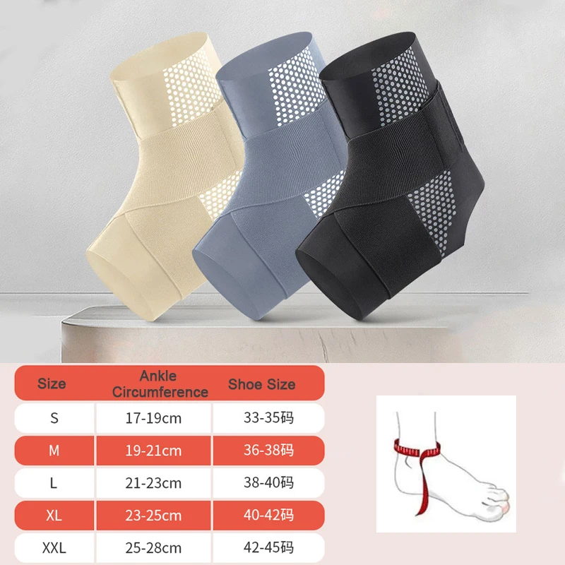 1Pc Adjustable Ankle Support Compression Ankle Brace Protector for Running Soccer Basketball Knitted Gym Bandage Ankle Strap