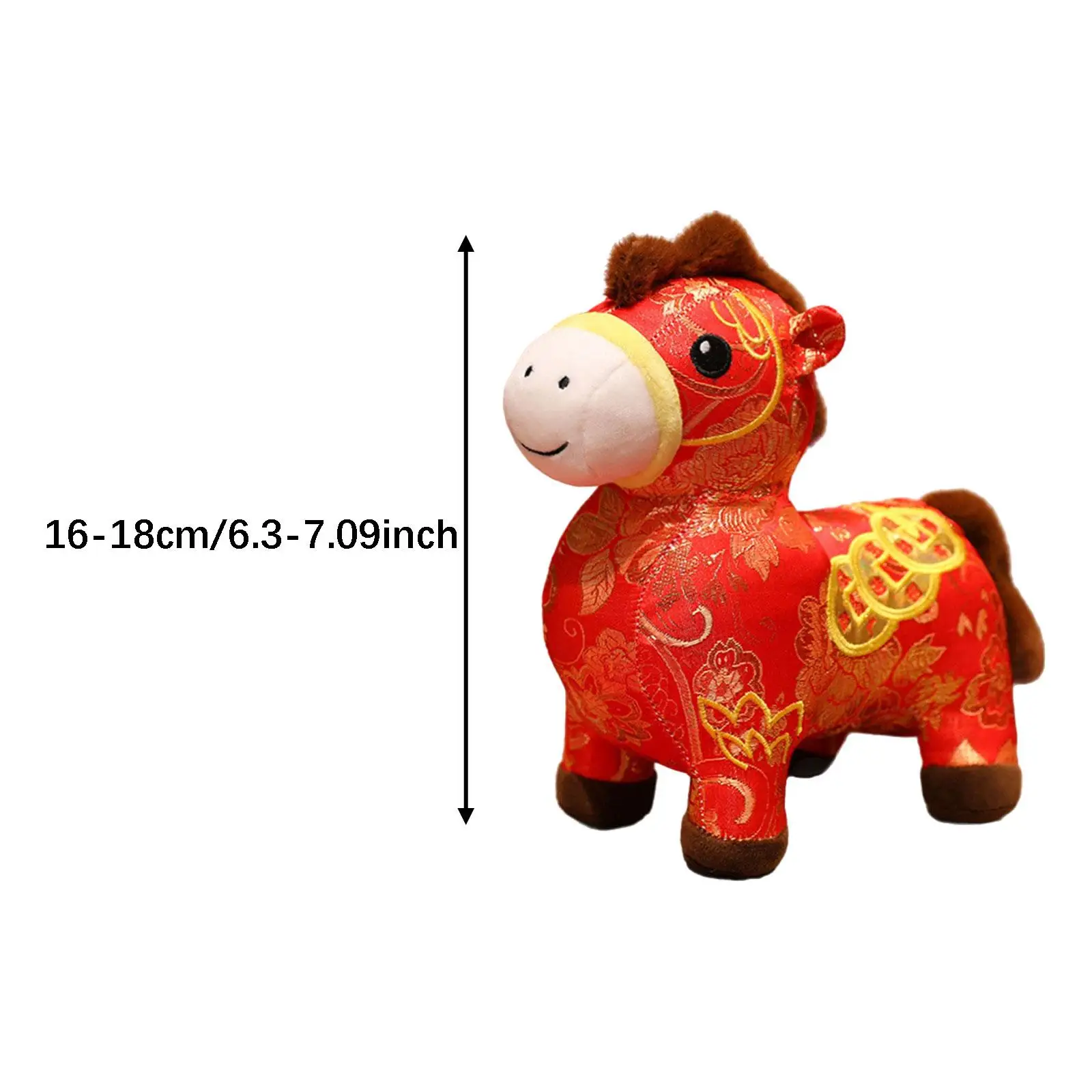 Plush Horse Stuffed Animal Realistic Plush Mascot Toy Ornament for Spring Festival Home Decor Gifts