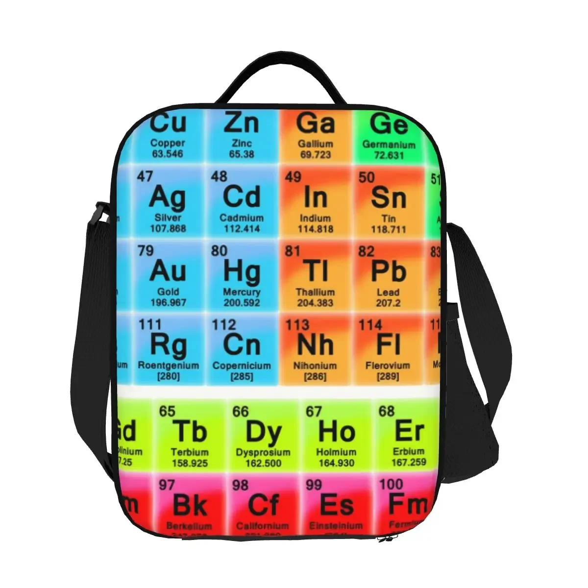 Elementen Periodiek Systeem Geïsoleerde Lunchtas voor Vrouwen Wetenschap Chemie Chemische Koeler Thermische Lunchbox Kantoor Picknick Reizen