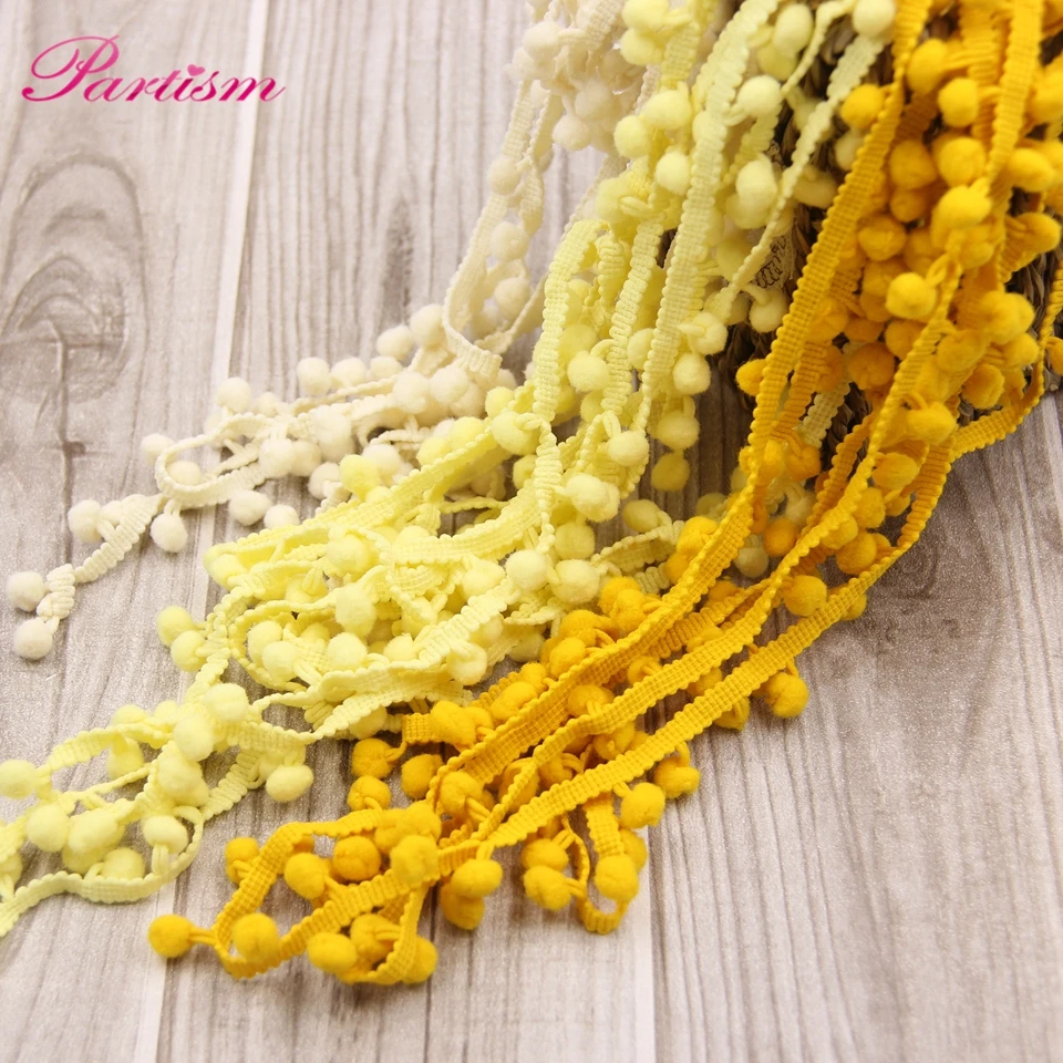 5Yards/Lot  Hot Sale 10MM Pom Pom Trim Ball Fringe Ribbon DIY Sewing Accessory Lace 17 Colors  For Home Party  Decoration