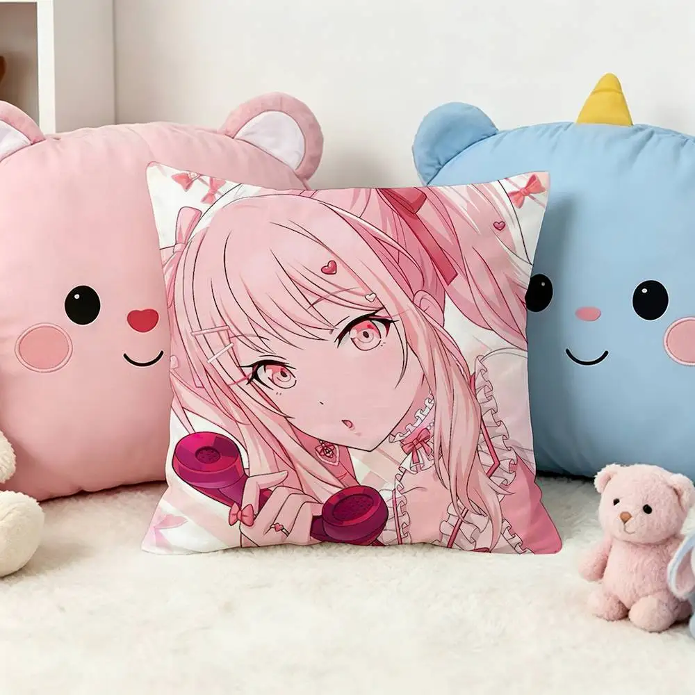 Game Project Sekai Akiyama Mizuki Square Double-Sided Printed Pillow Case Sofa Cushion Cover Bedroom Bedside Decor